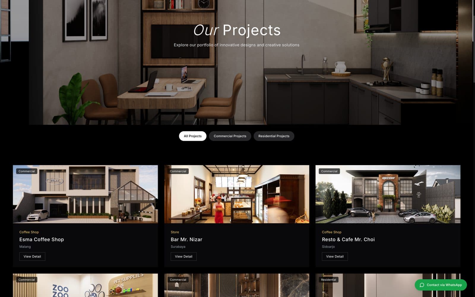 Woodyork project portfolio filtered by commercial and residential
